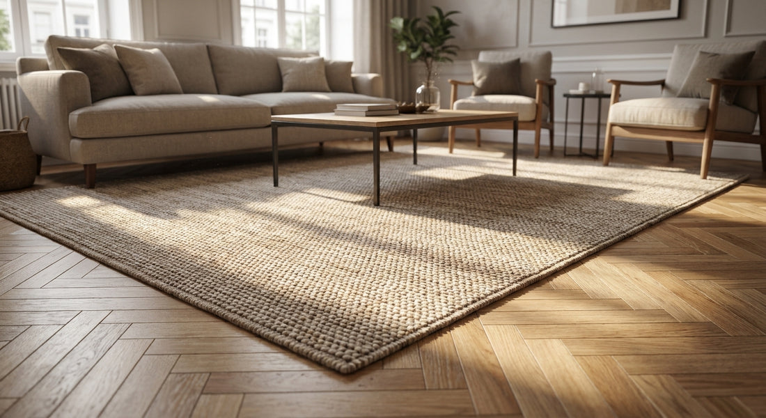 How to pick a rug for a herringbone hardwood floor