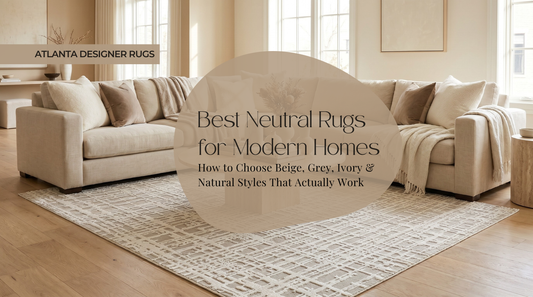 Neutral Rugs in a bright modern living room with beige and ivory tones