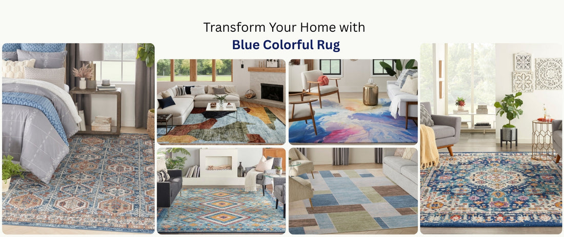 Transform Your Home with Blue Colorful Rug