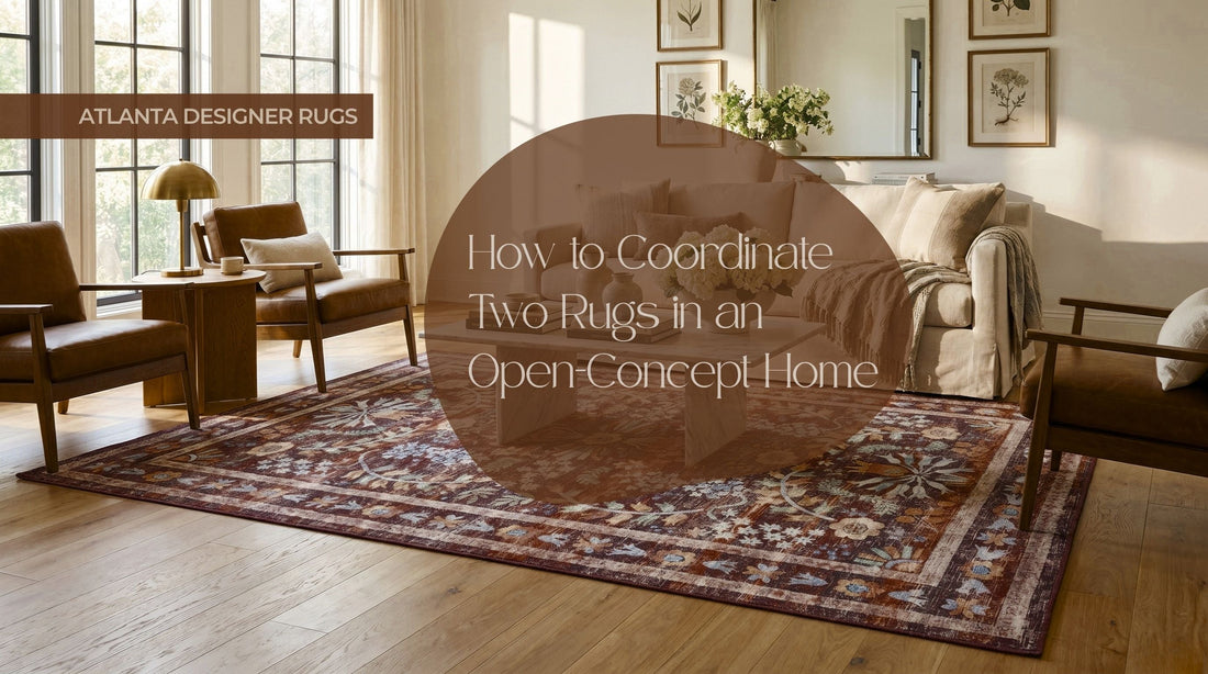 Rifle Paper Co. Rug in Maison MAO-06 Red styled in a bright premium living room interior