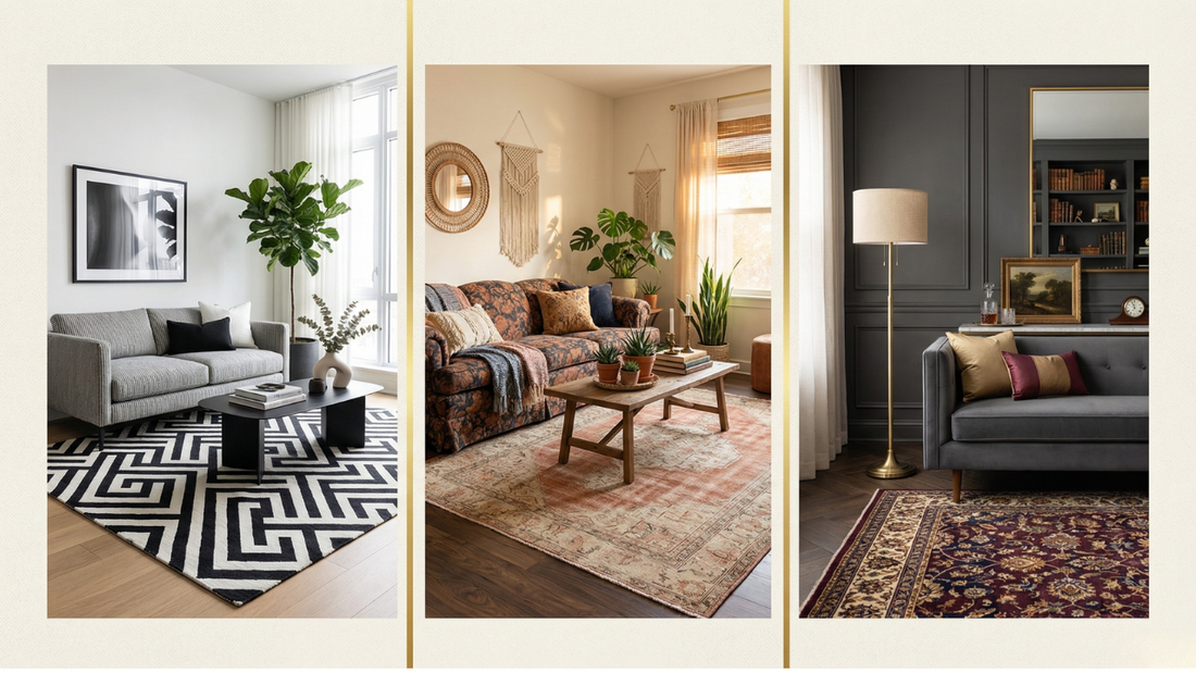 Lounge Rug Design Pattern How to Match Rug Patterns with Furniture Patterns – Atlanta Designer Rugs