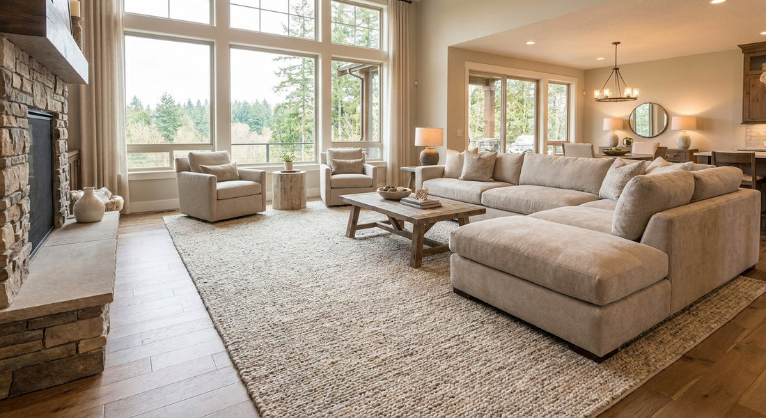 Best oversized rugs for great rooms over 15 feet