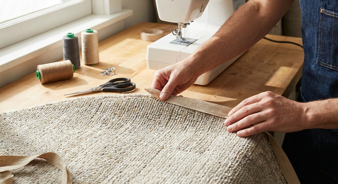 How to bind the edges of a custom cut area rug