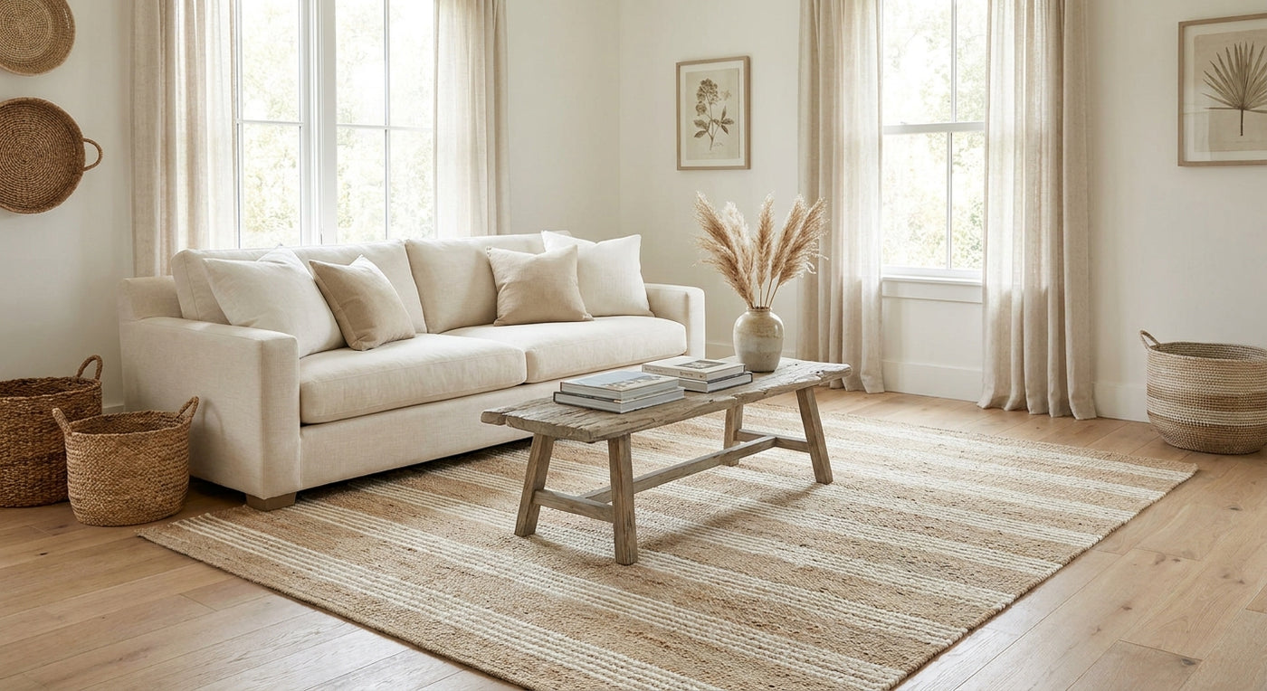 Best sand and ivory coastal rugs for neutral rooms