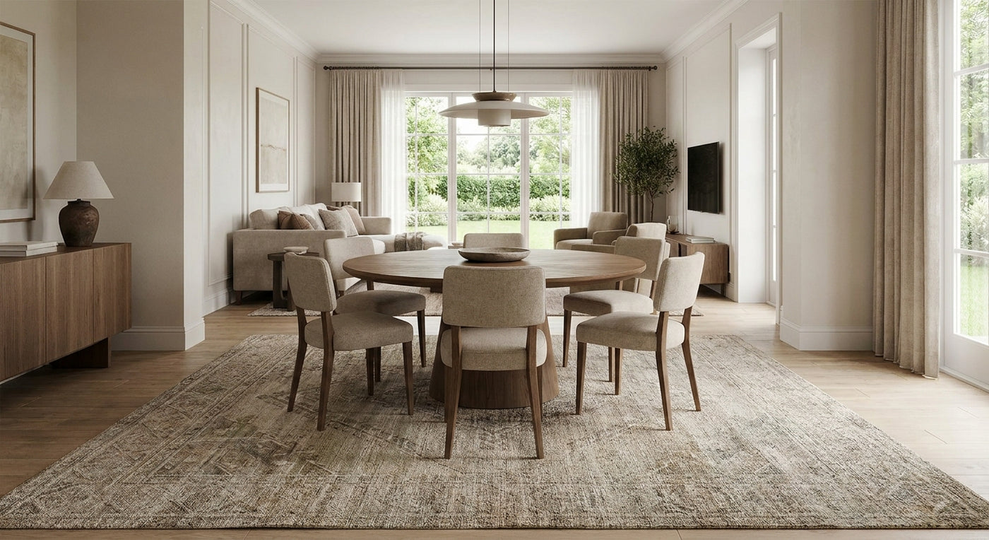 Best 10x10 rugs for open plan dining areas