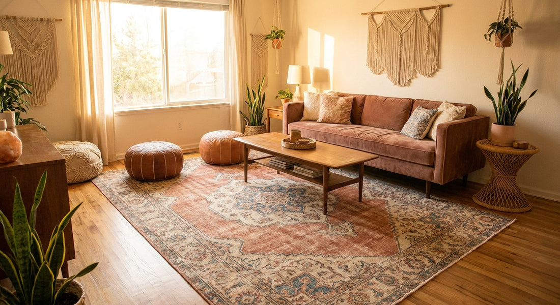 Best bohemian rugs for a free-spirited living room