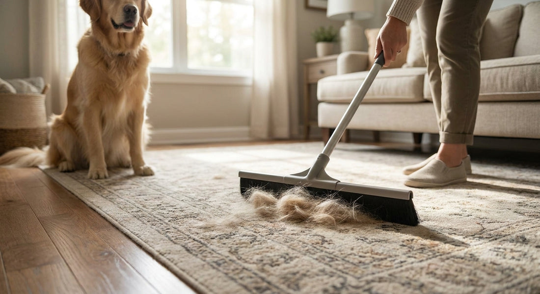 How to remove pet hair from an area rug fast