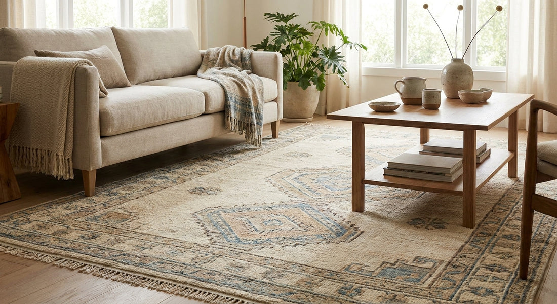 Hand woven rugs for living rooms