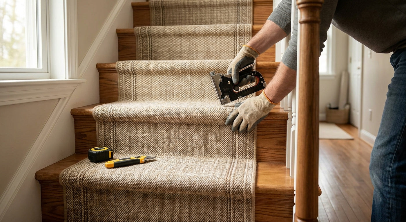 How to install a stair runner without a pad