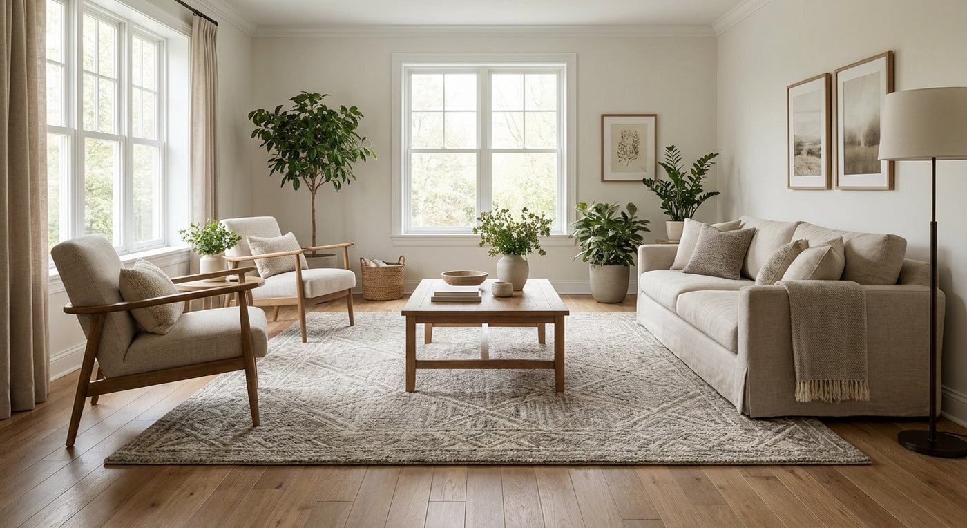 How to use a 10x10 rug in a square room