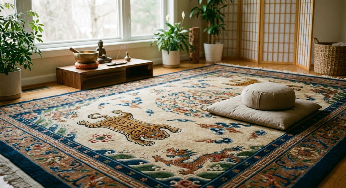 Tibetan rugs for a meditation room