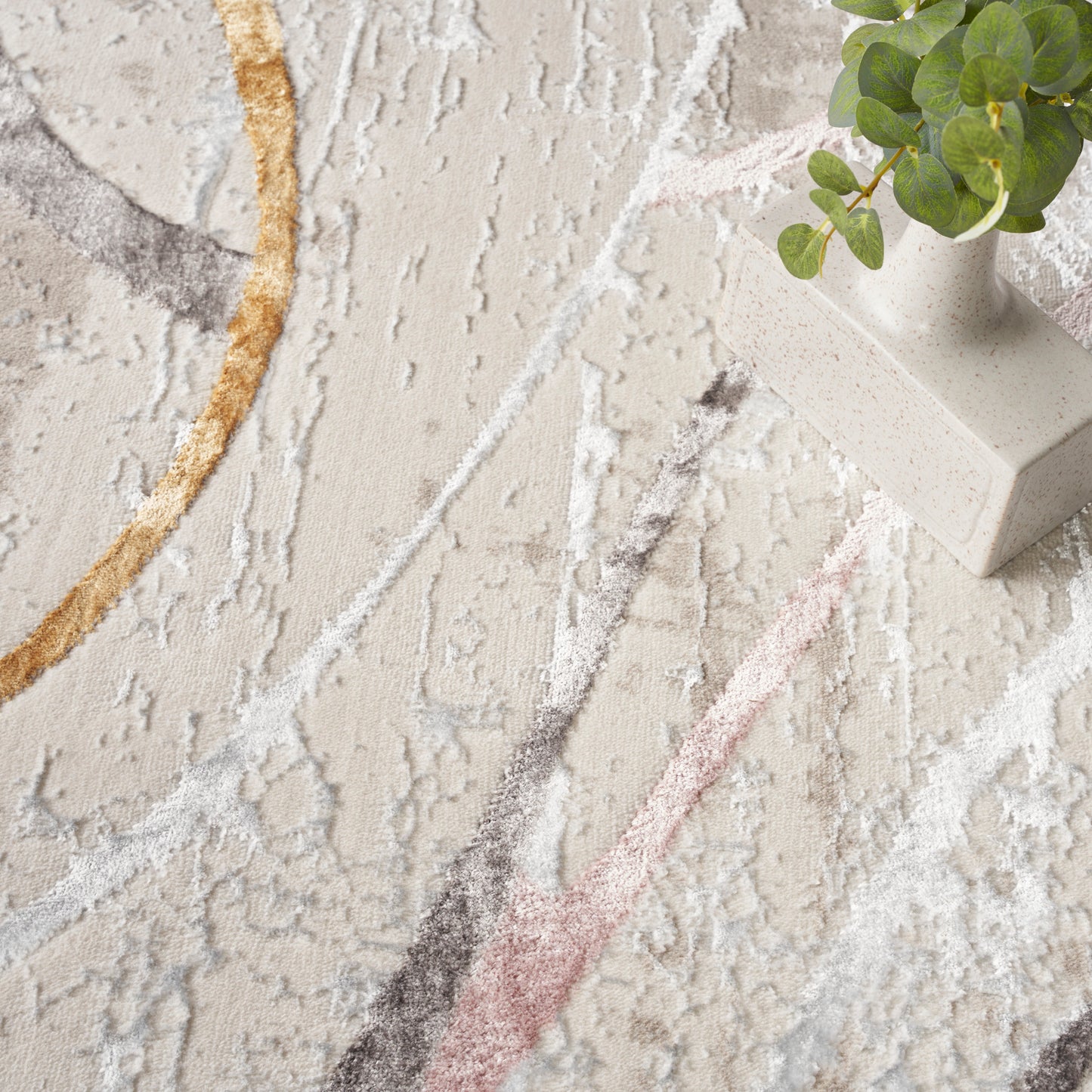 Nourison Home Glitz  Ivory Multi  Contemporary