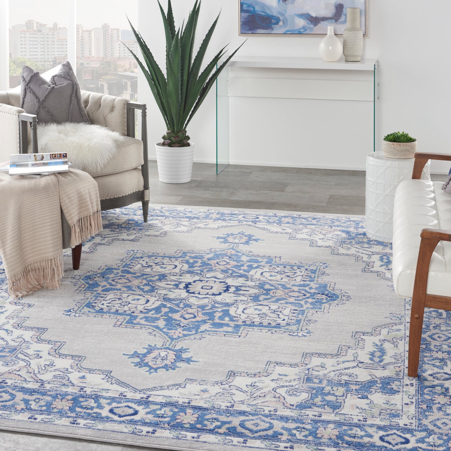 Nourison Home Whimsicle  Grey Blue  Transitional