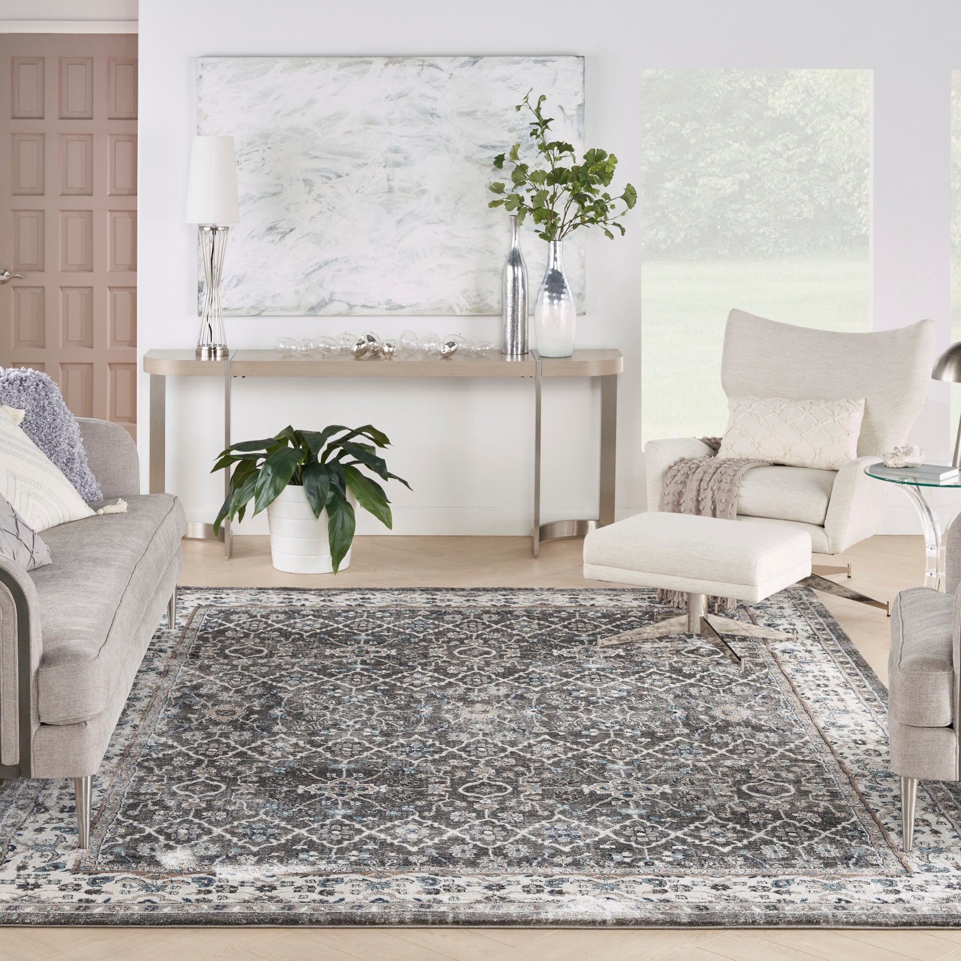 Nourison Home American Manor  Grey Ivory  Traditional