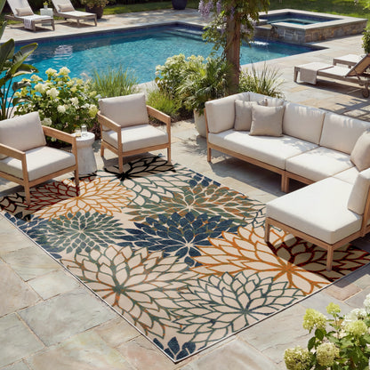 Nourison Home Aloha  Blue Green  Contemporary