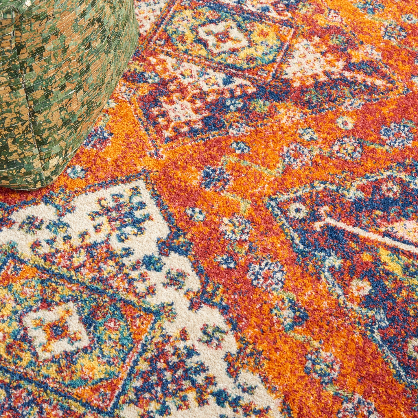 Nourison Home Allur  Orange Multicolor  Transitional