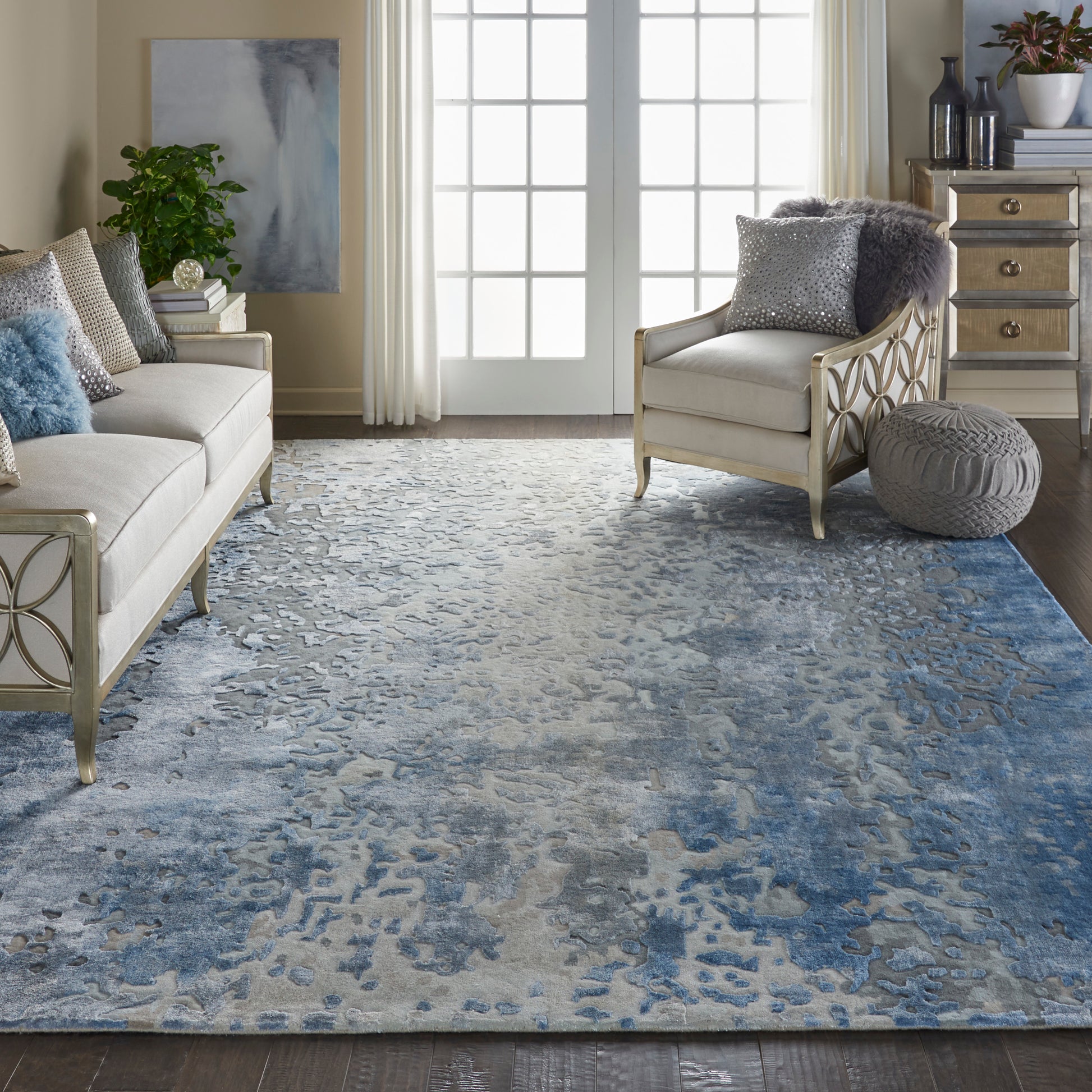 Nourison Home Prismatic  Denim  Contemporary