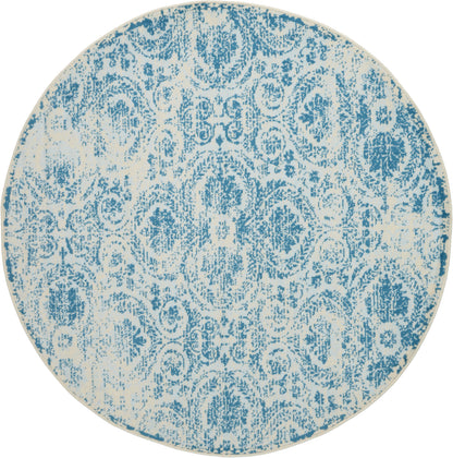 Nourison Home Jubilant JUB05 Blue Transitional Power-loomed Rug