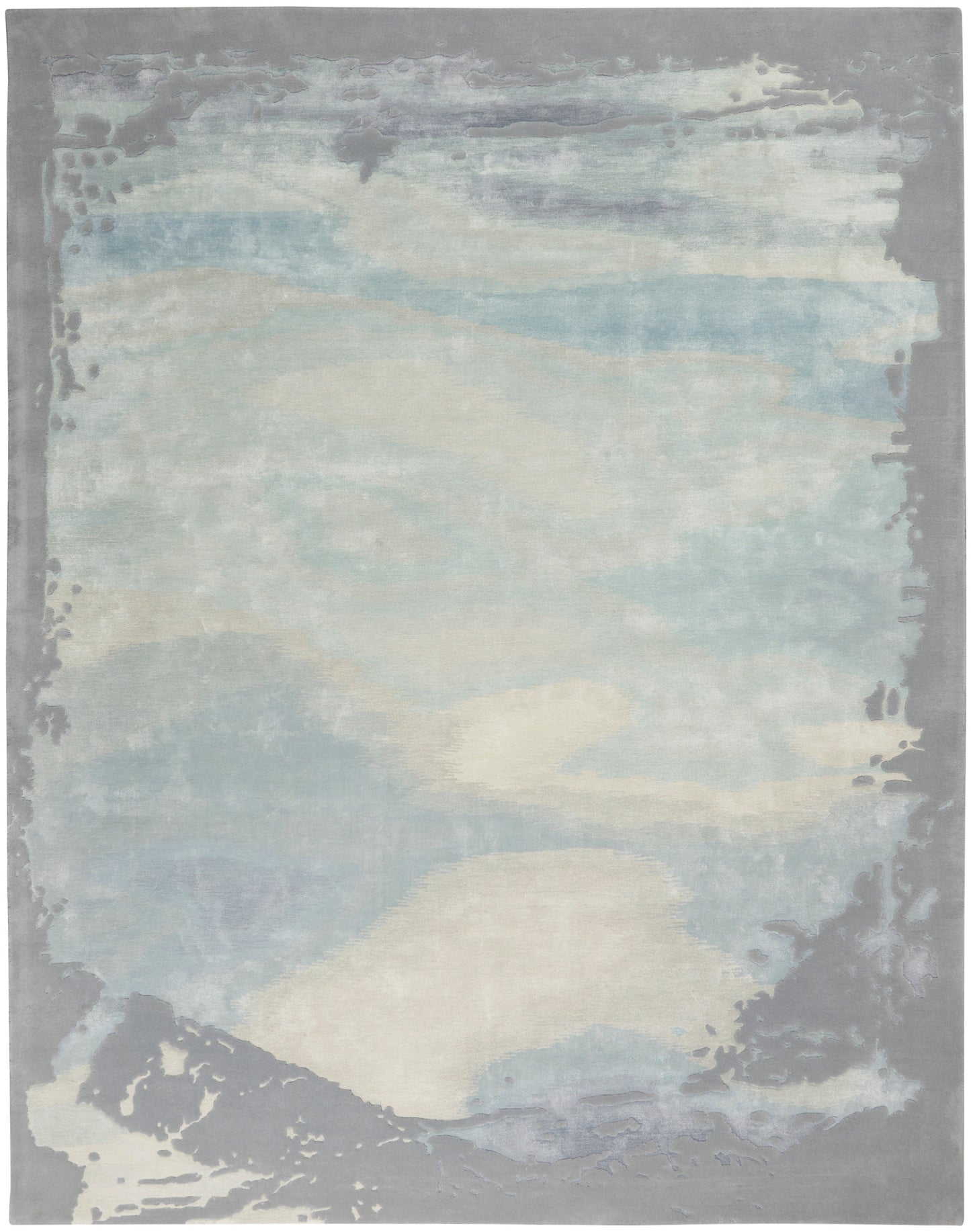 Nourison Home Prismatic PRS19 Seafoam Silver Contemporary Hand Tufted Rug