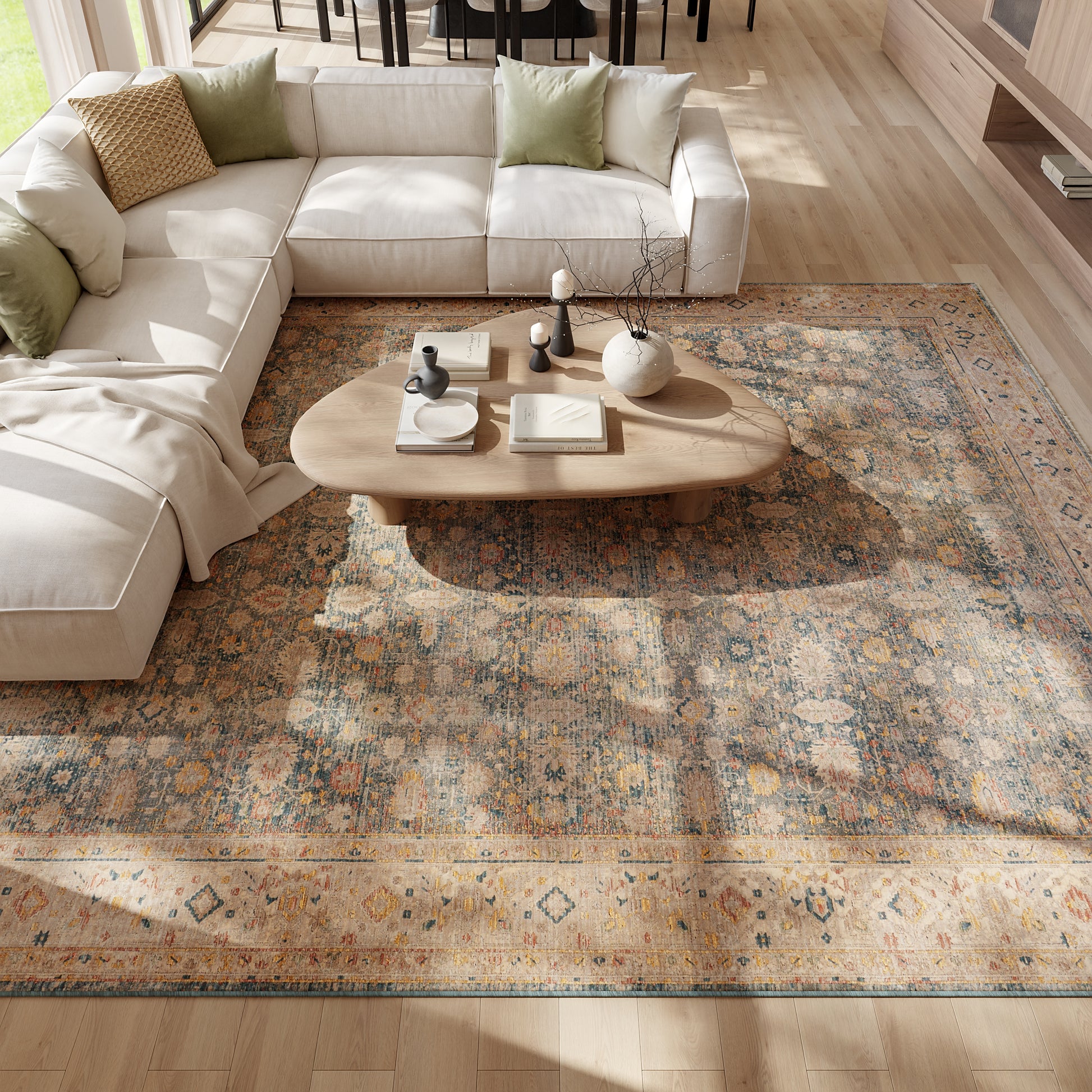 Nourison Home Luxurious  Ivory Blue  Traditional