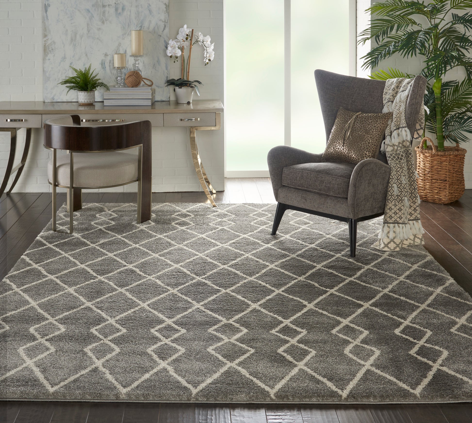 Nourison Home Martil  Silver  Contemporary
