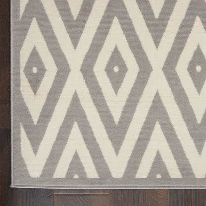 Nourison Home Grafix  White Grey  Contemporary