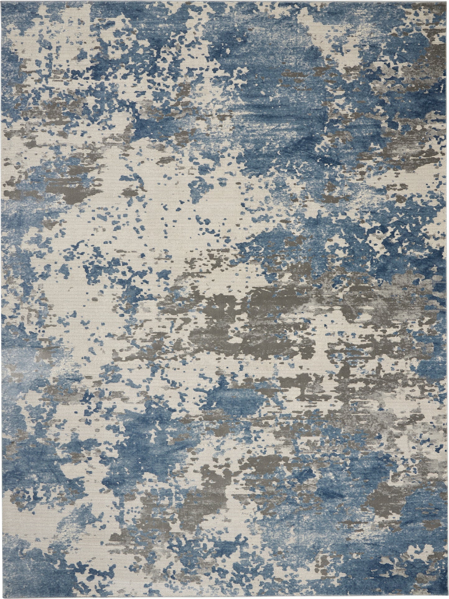Nourison Home Rustic Textures RUS08 Grey Blue Contemporary Power-loomed Rugs