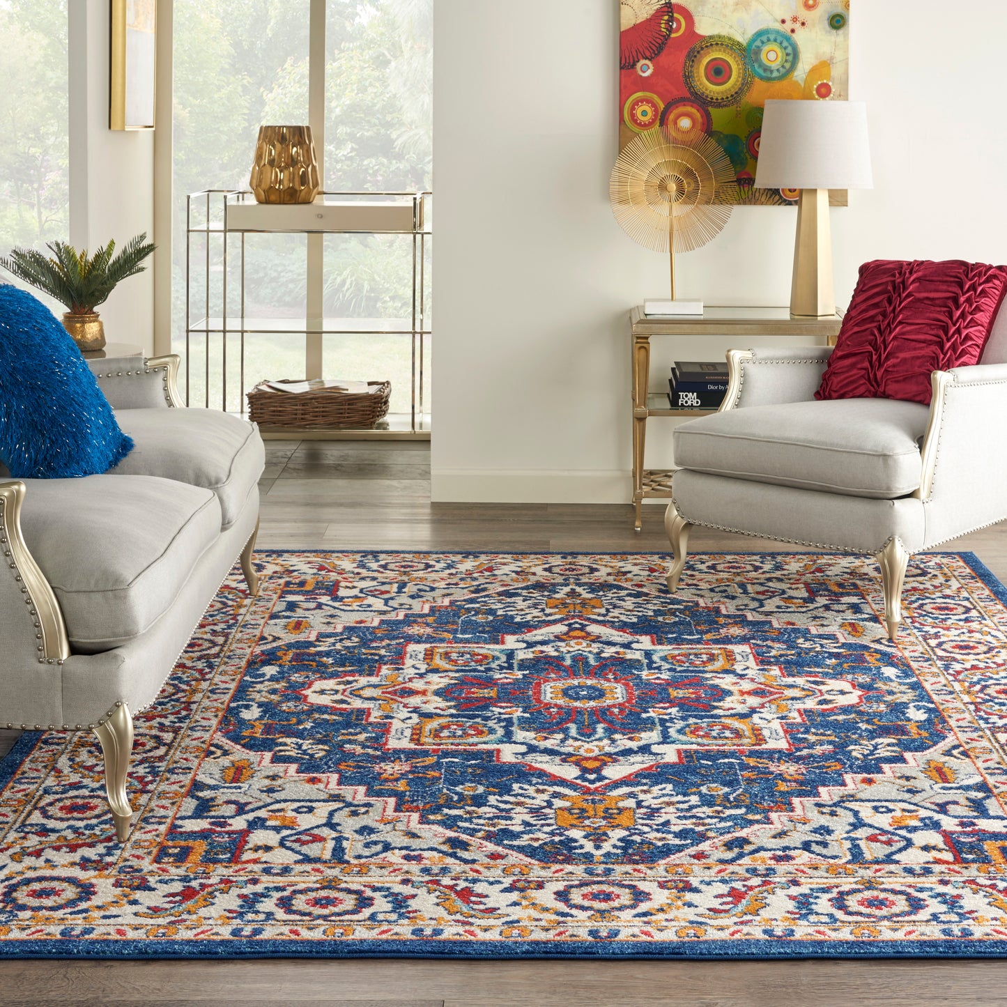 Nourison Home Passion  Blue Multicolor  Traditional