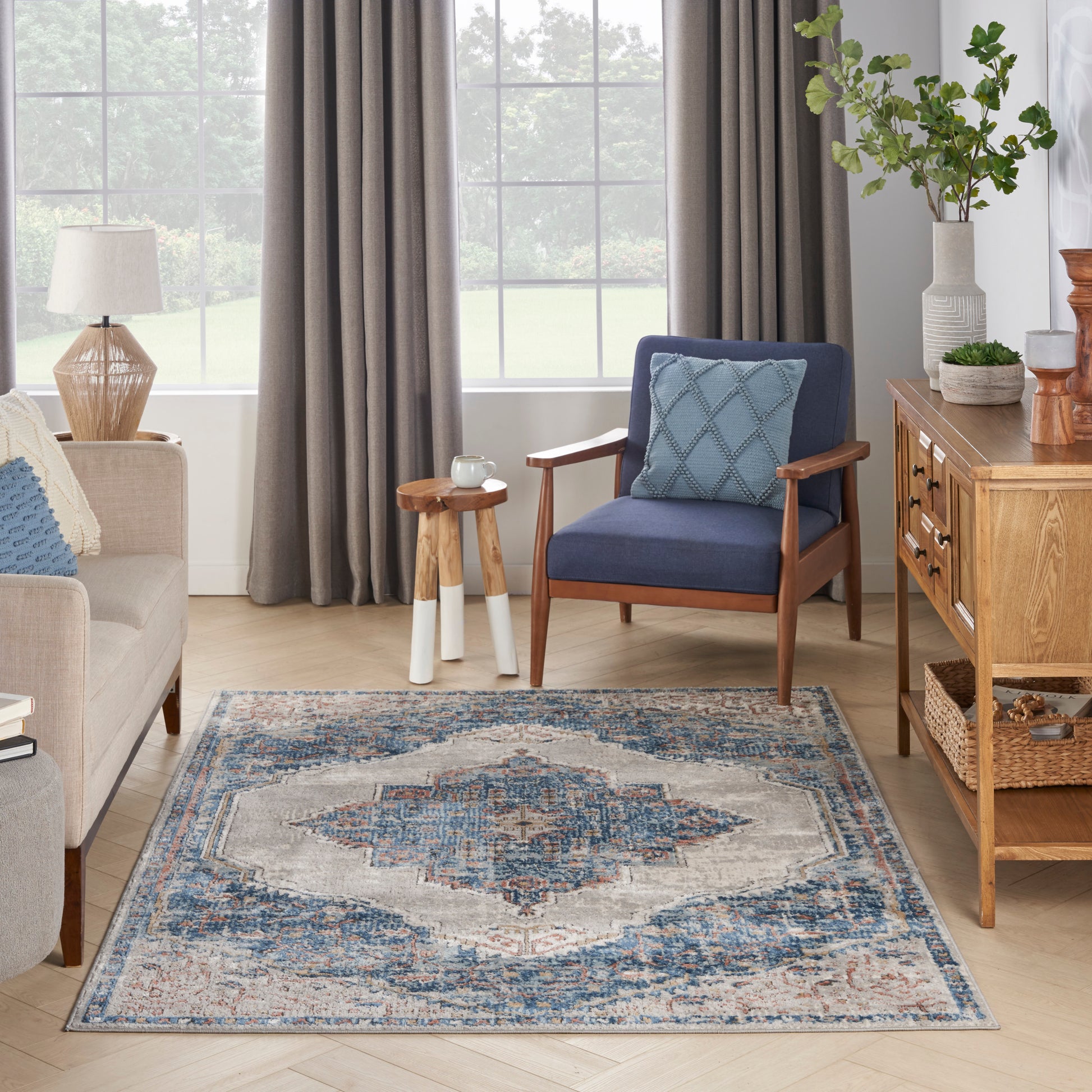 Nourison Home Quarry  Blue Grey  Traditional