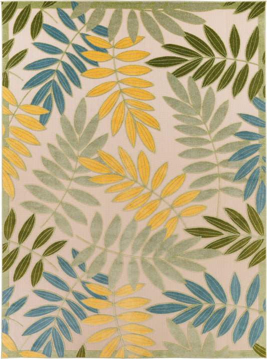 Nourison Home Aloha  Green Multicolor  Contemporary