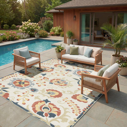 Nourison Home Aloha  Grey Multicolor  Contemporary