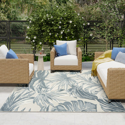 Nourison Home Aloha  Ivory Blue  Contemporary