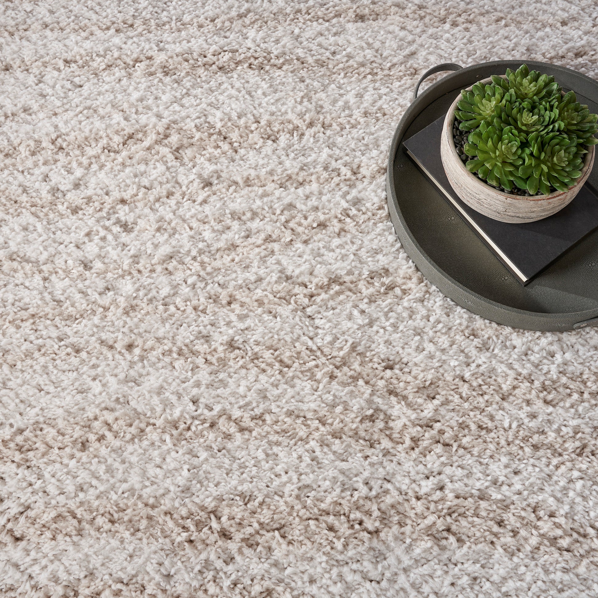 Nourison Home Modern Shag  Ivory Beige  Contemporary