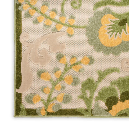 Nourison Home Aloha  Ivory Green  Contemporary