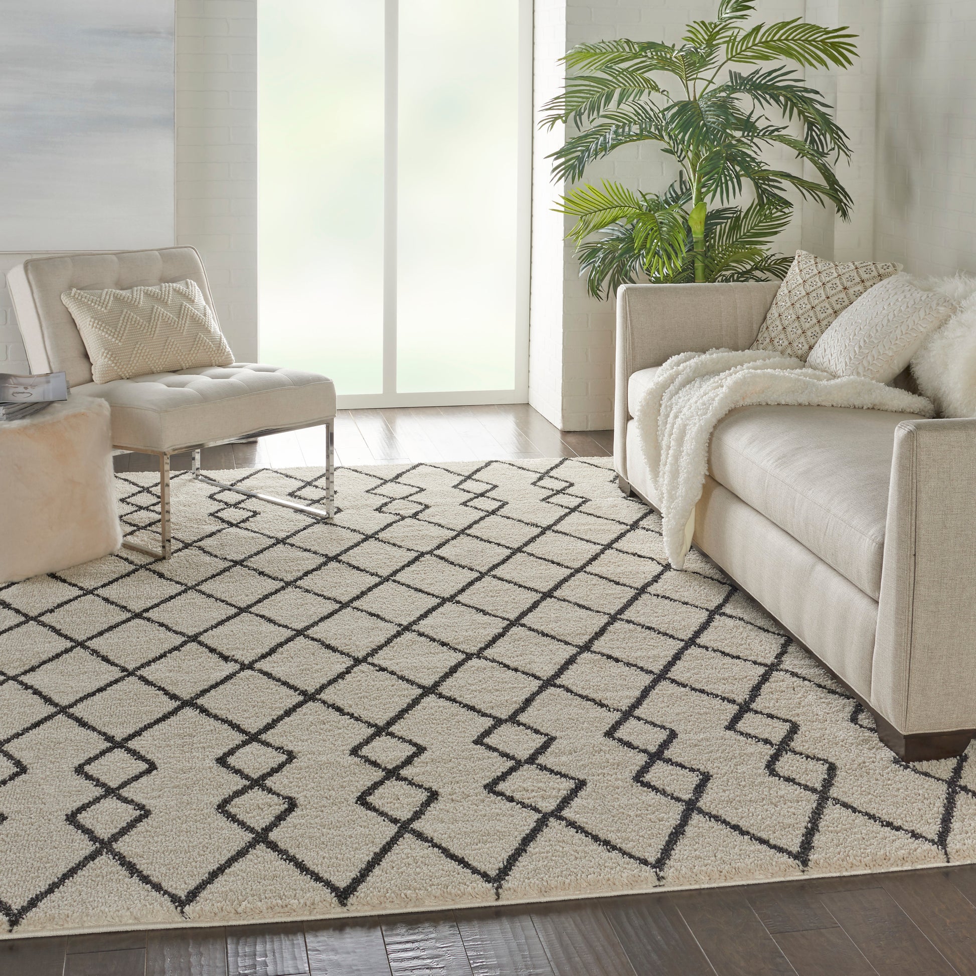 Nourison Home Martil  Ivory Charcoal  Contemporary