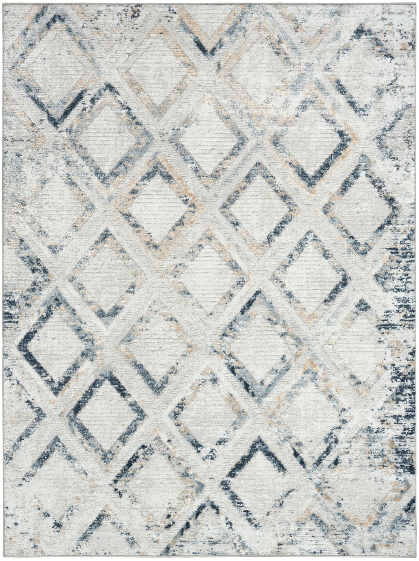 Nourison Home Dekor DEK05 Grey Navy Contemporary Machine Woven Rug
