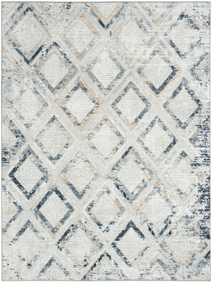 Nourison Home Dekor DEK05 Grey Navy Contemporary Machine Woven Rug