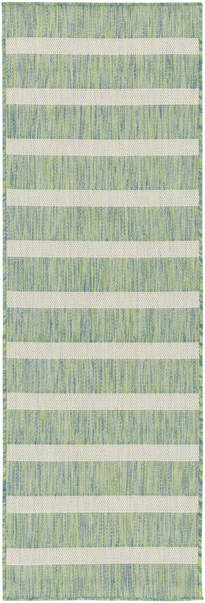 Nourison Home Positano POS03 Blue Green Ivory Contemporary Power-loomed Rug