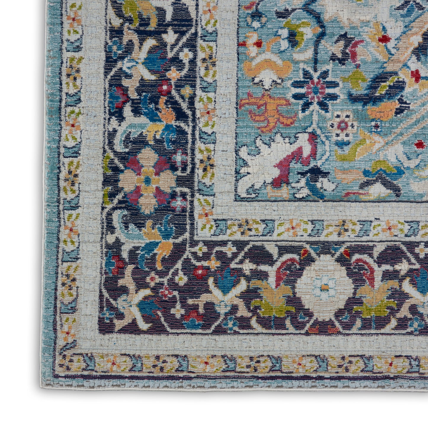 Nourison Home Ankara Global  Teal Multicolor  Traditional