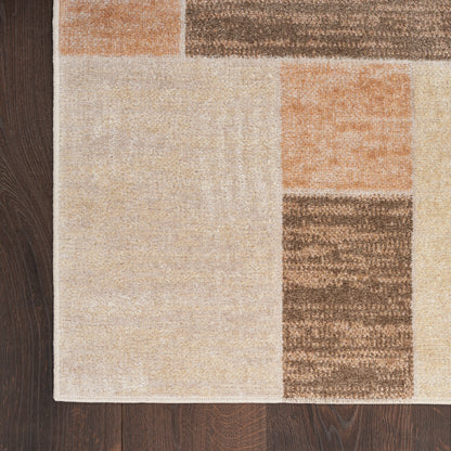 Nourison Home Astra Machine Washable  Beige Multicolor  Contemporary