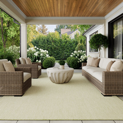 Nourison Home Courtyard  Ivory Green  Contemporary
