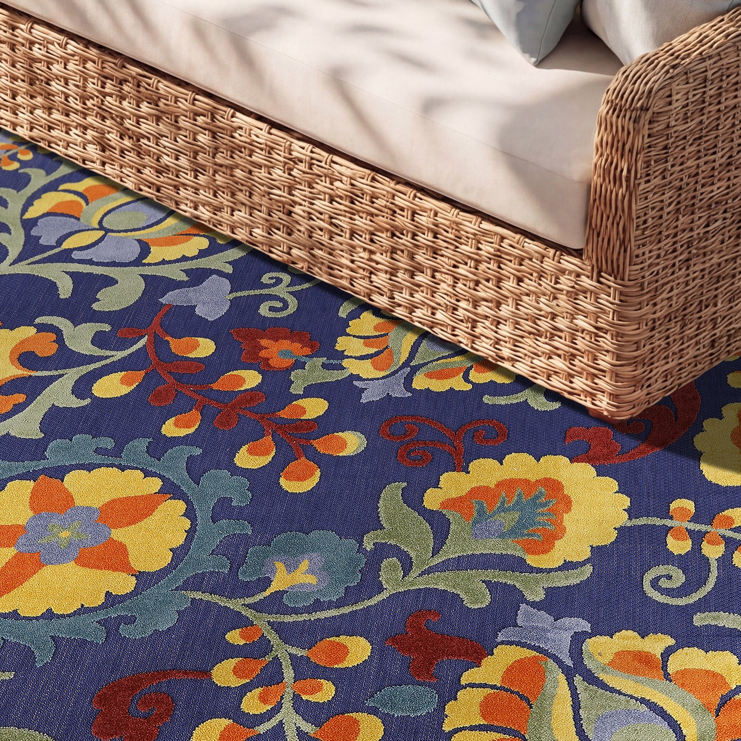 Nourison Home Aloha  Navy Multicolor  Contemporary