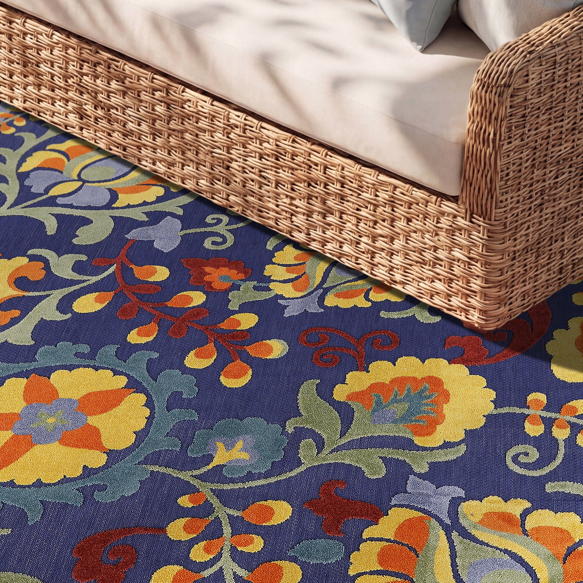Nourison Home Aloha  Navy Multicolor  Contemporary