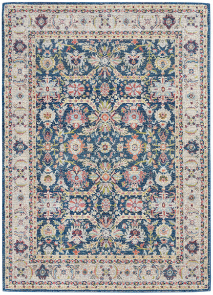 Nourison Home Ankara Global ANR13 Navy Multicolor Traditional Power-loomed Rug