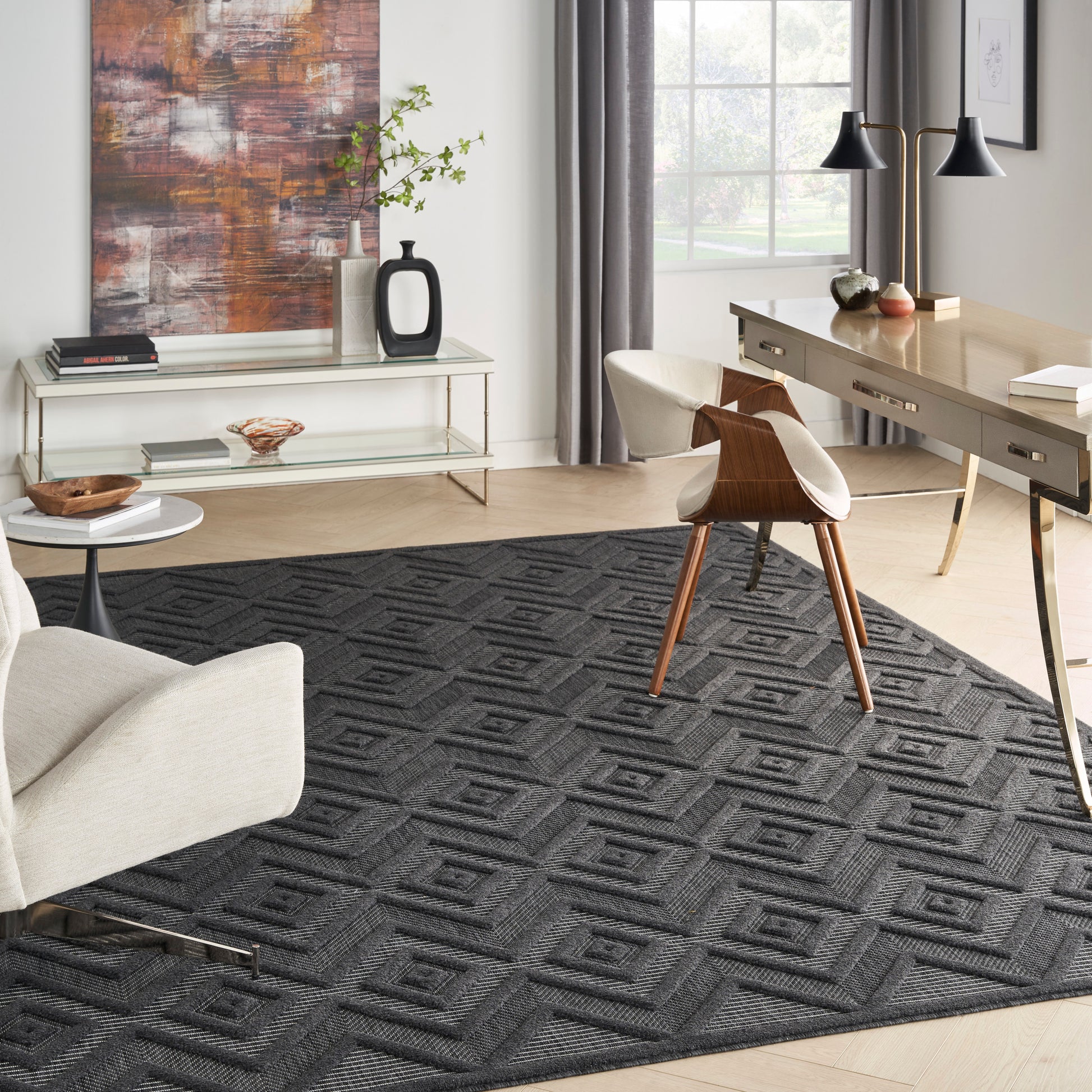 Nourison Home Versatile  Charcoal Black  Contemporary