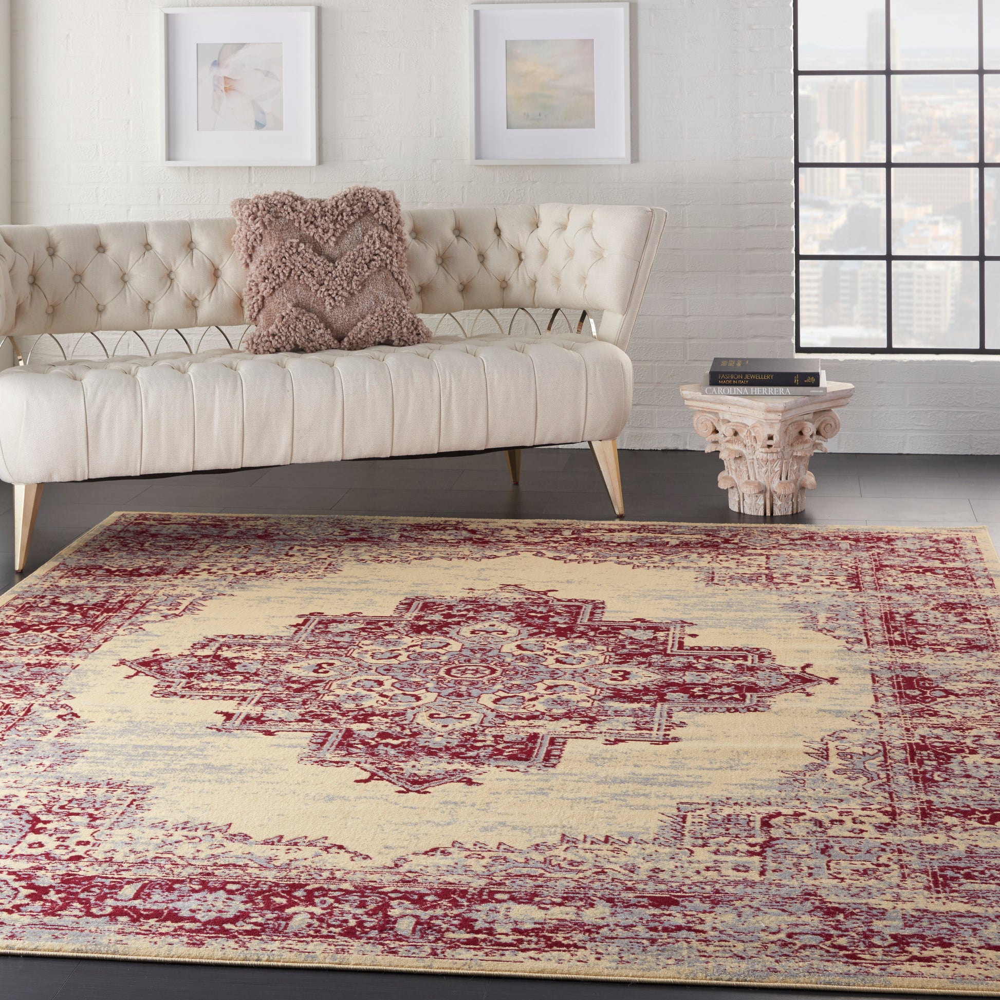Nourison Home Grafix  Cream Red  Transitional