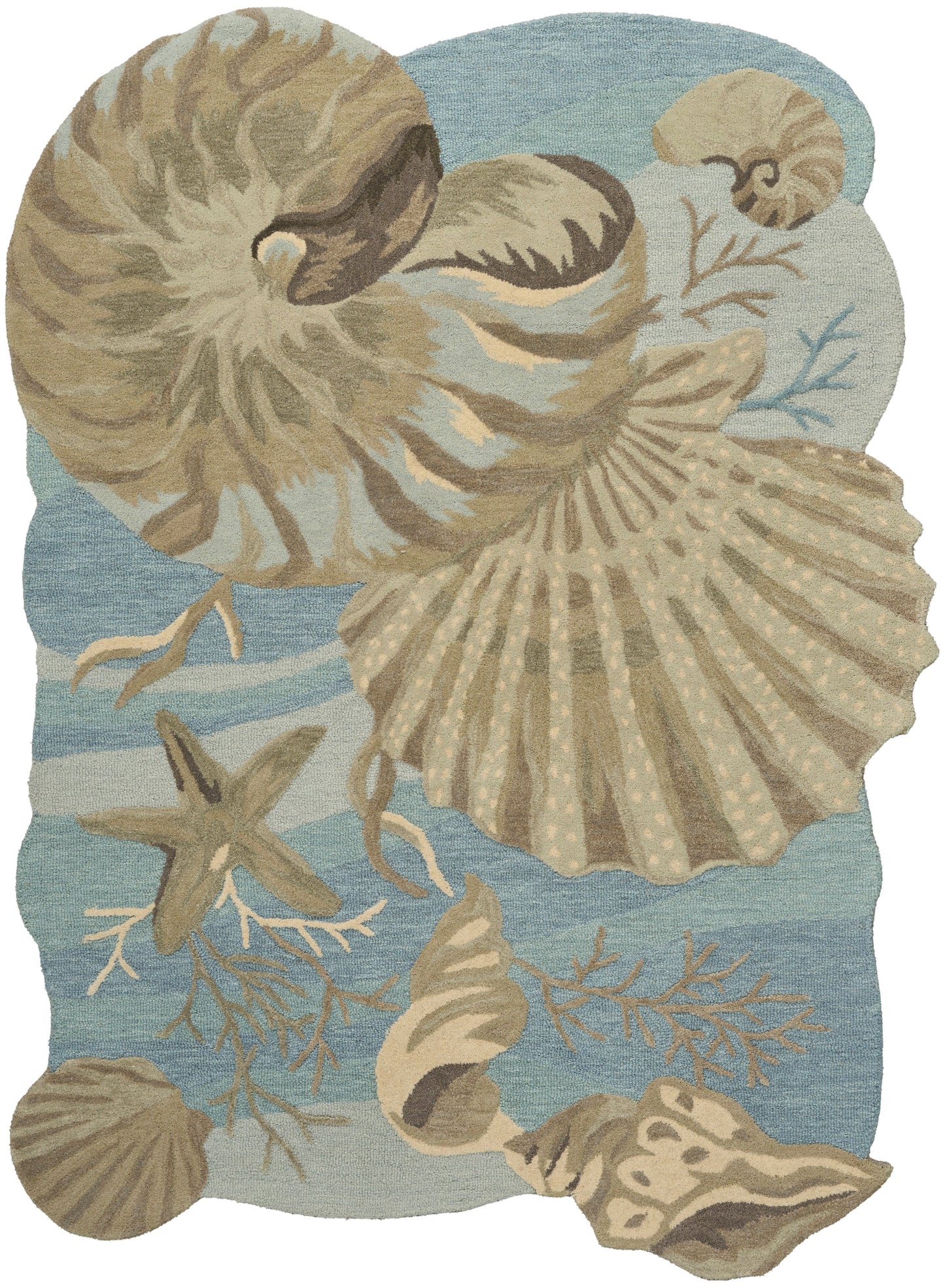 Nourison Home Waterside WRS01 Blue Contemporary Hand Tufted Rug