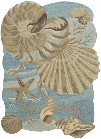 Nourison Home Waterside WRS01 Blue Contemporary Hand Tufted Rug