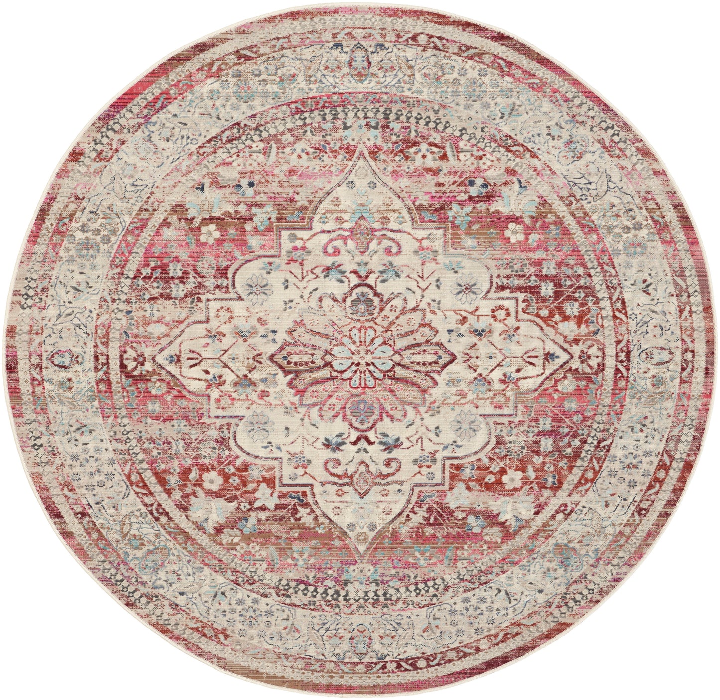 Nourison Home Vintage Kashan  Red Ivory  Traditional