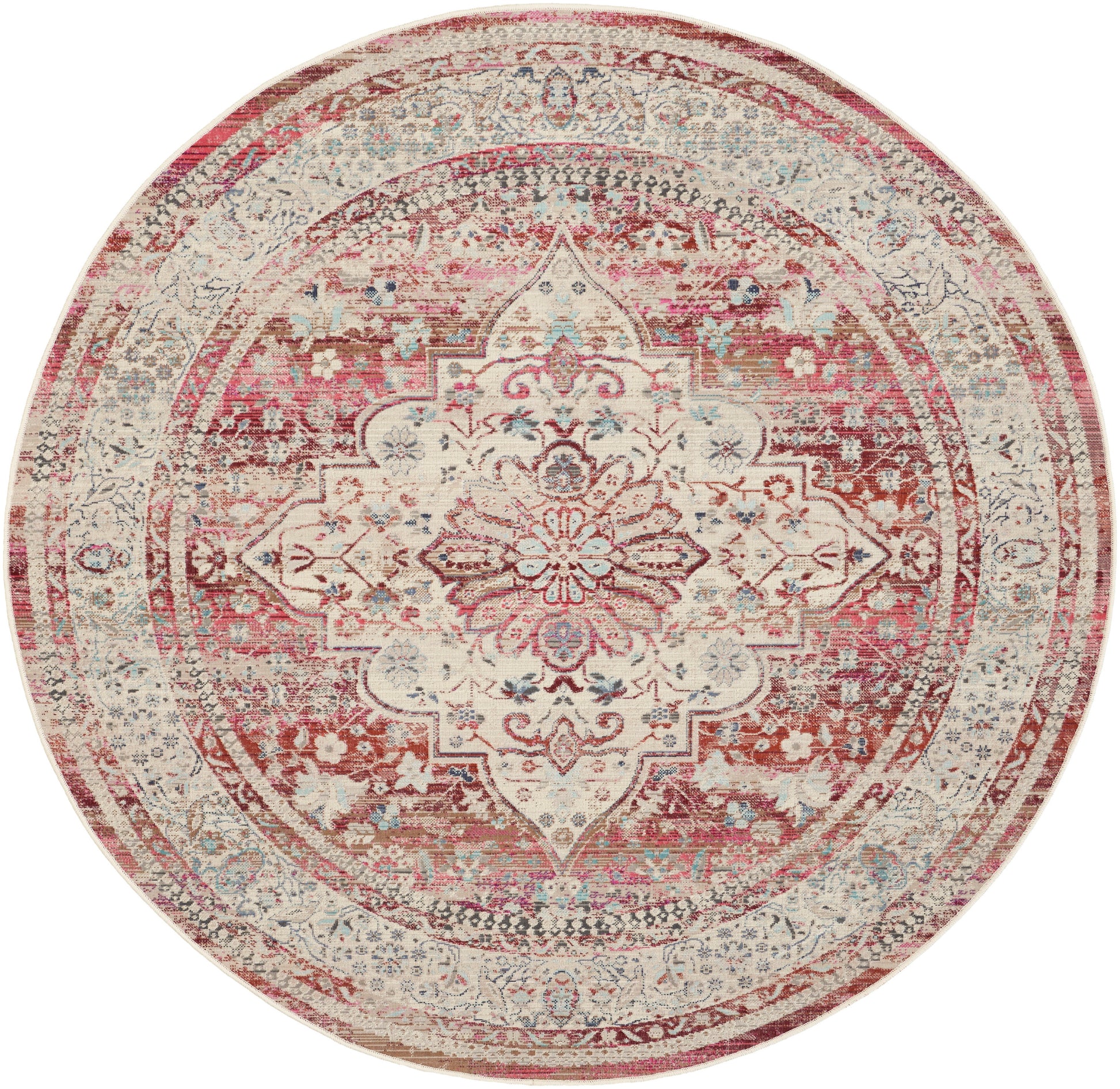 Nourison Home Vintage Kashan  Red Ivory  Traditional